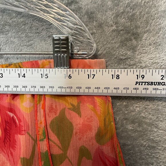 Coldwater Creek Women Floral Fairy Colorful Chiffon Pleated Circle Midi Skirt XL - Picture 9 of 12